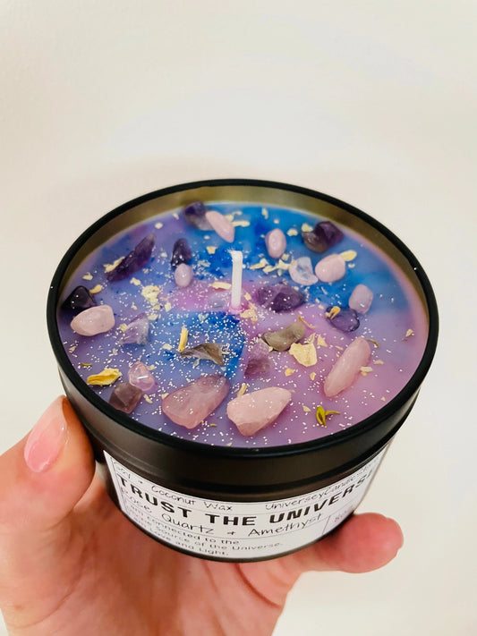 Trust The Universe - manifestation candle magic gift spiritual let go energy love chakra desires law of attraction handmade birthday